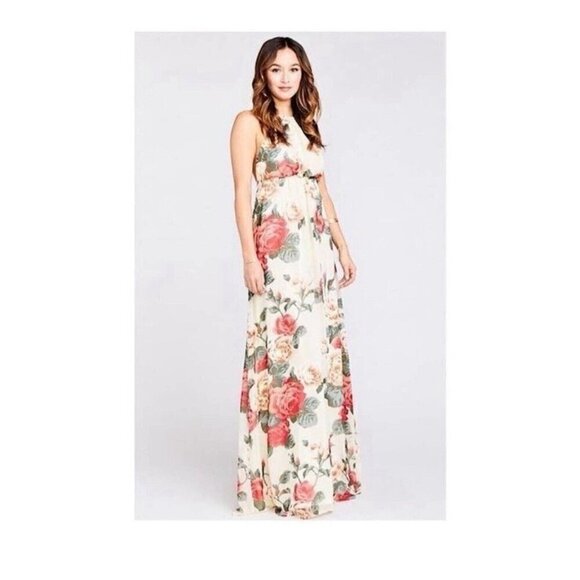 Show Me Your Mumu Rose Floral Halter Amanda Maxi Dress Women’s S READ - Picture 1 of 10